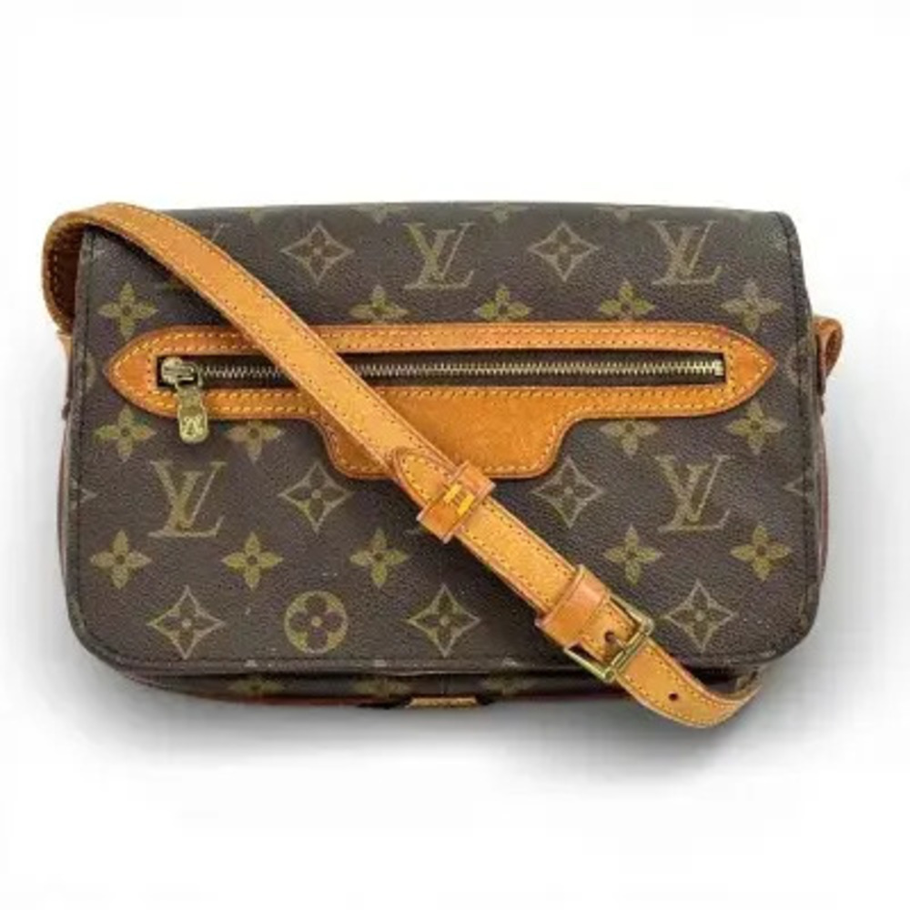 Louis Vuitton Monogram Saint Germain Shoulder Bag Canvas Leather Brown